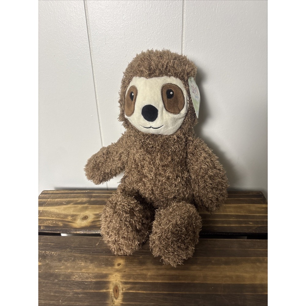 Spark Create Imagine Plush Sloth Brown Super Soft Rattle Stuffed Animal New